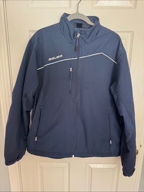 Bauer Navy Softshell Jacket with White Piping